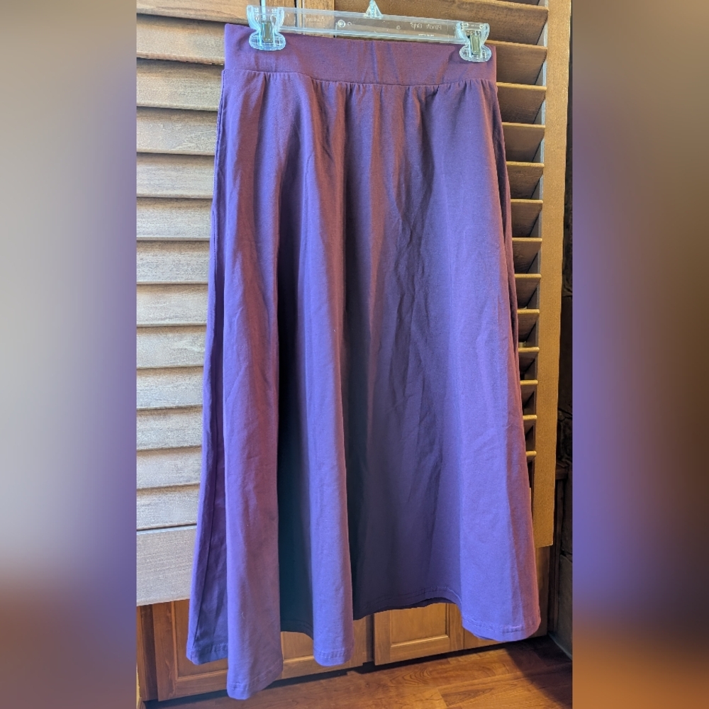 Pact Fit and Flare Skirt, Midi Length, Maroon